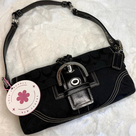y2k COACH Vintage Black Soho Demi Flap 6280 Shoulder Bag
