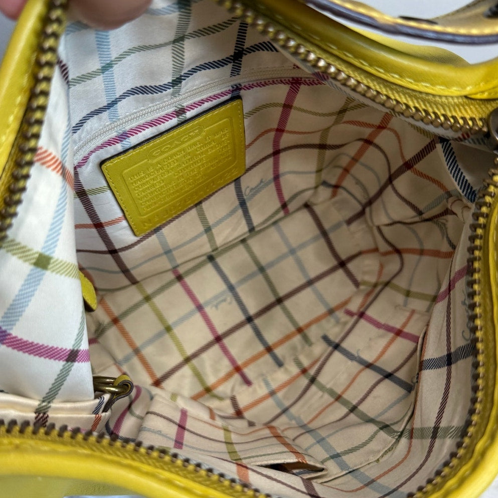 y2k COACH 2007 Bleecker 11422 Yellow Duffle Bucket Shoulder Bag Crossbody