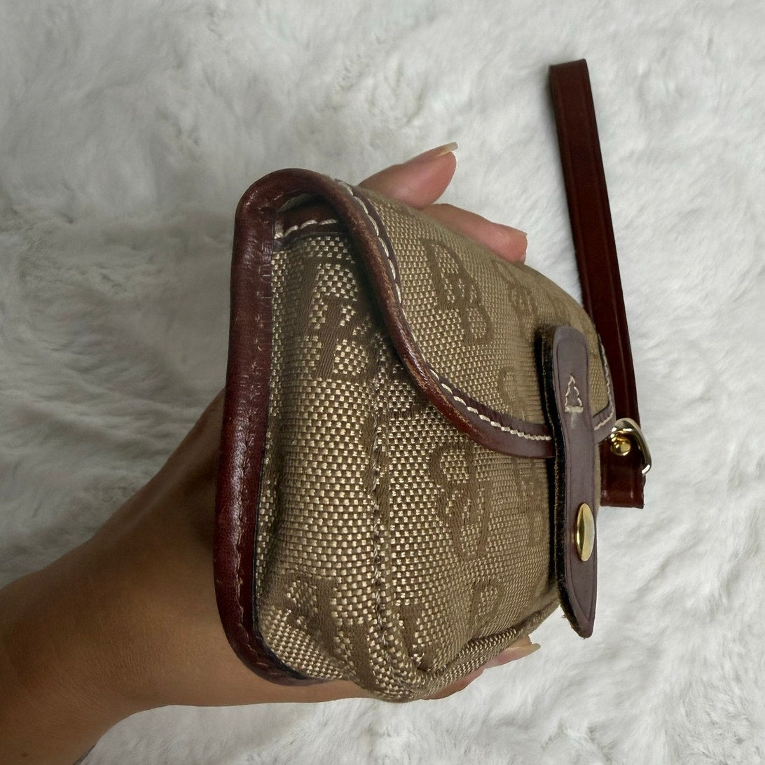 DOONEY & BOURKE Brown Signature Canvas Wristlet
