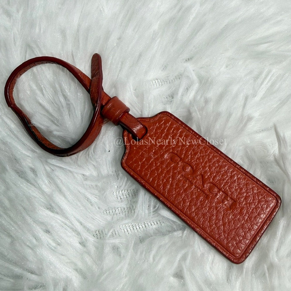 2" COACH Red Fob Bag Charm Hang tag Hangtag
