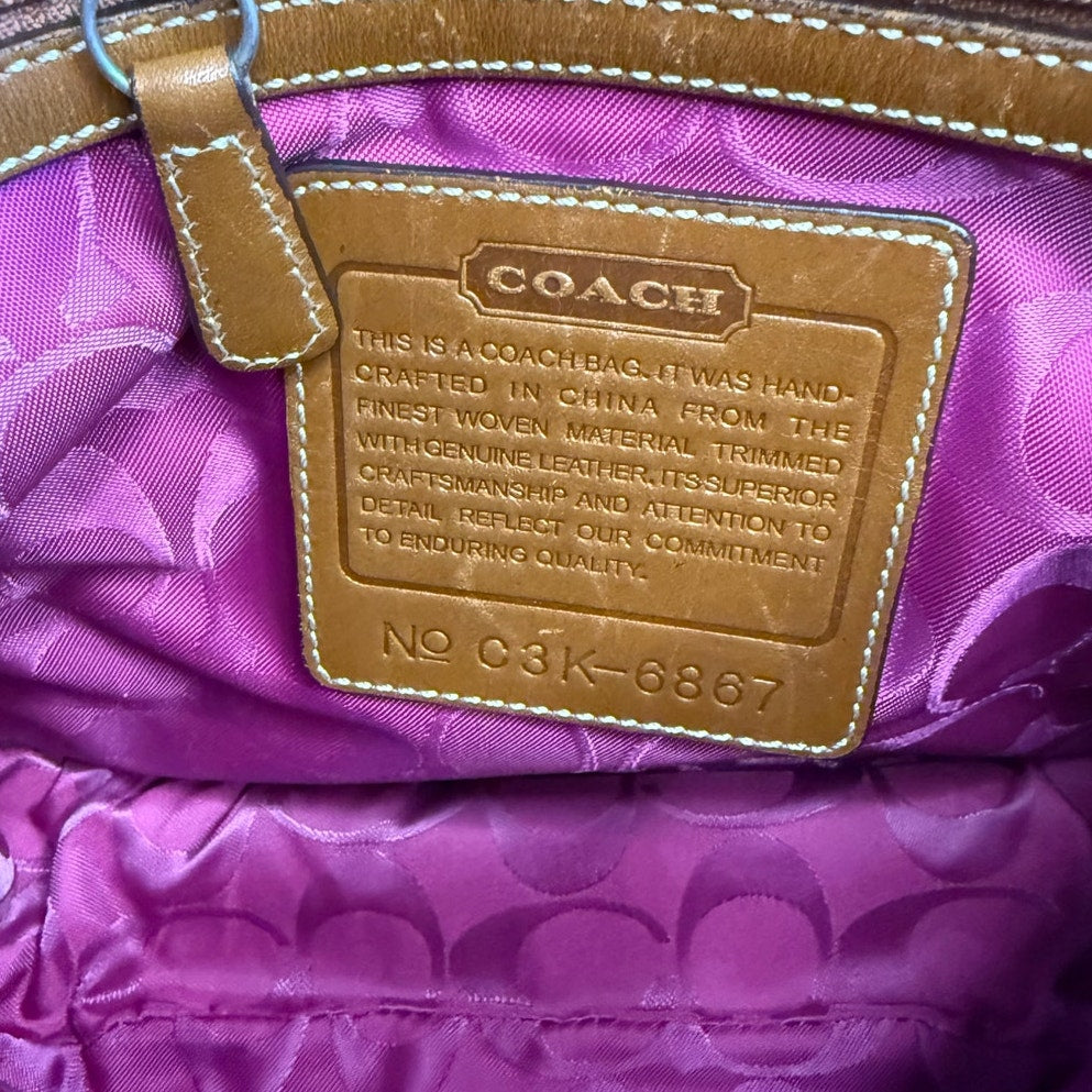 RARE y2k COACH Vintage Denim Suede Striped Crossbody  Shoulder Bag