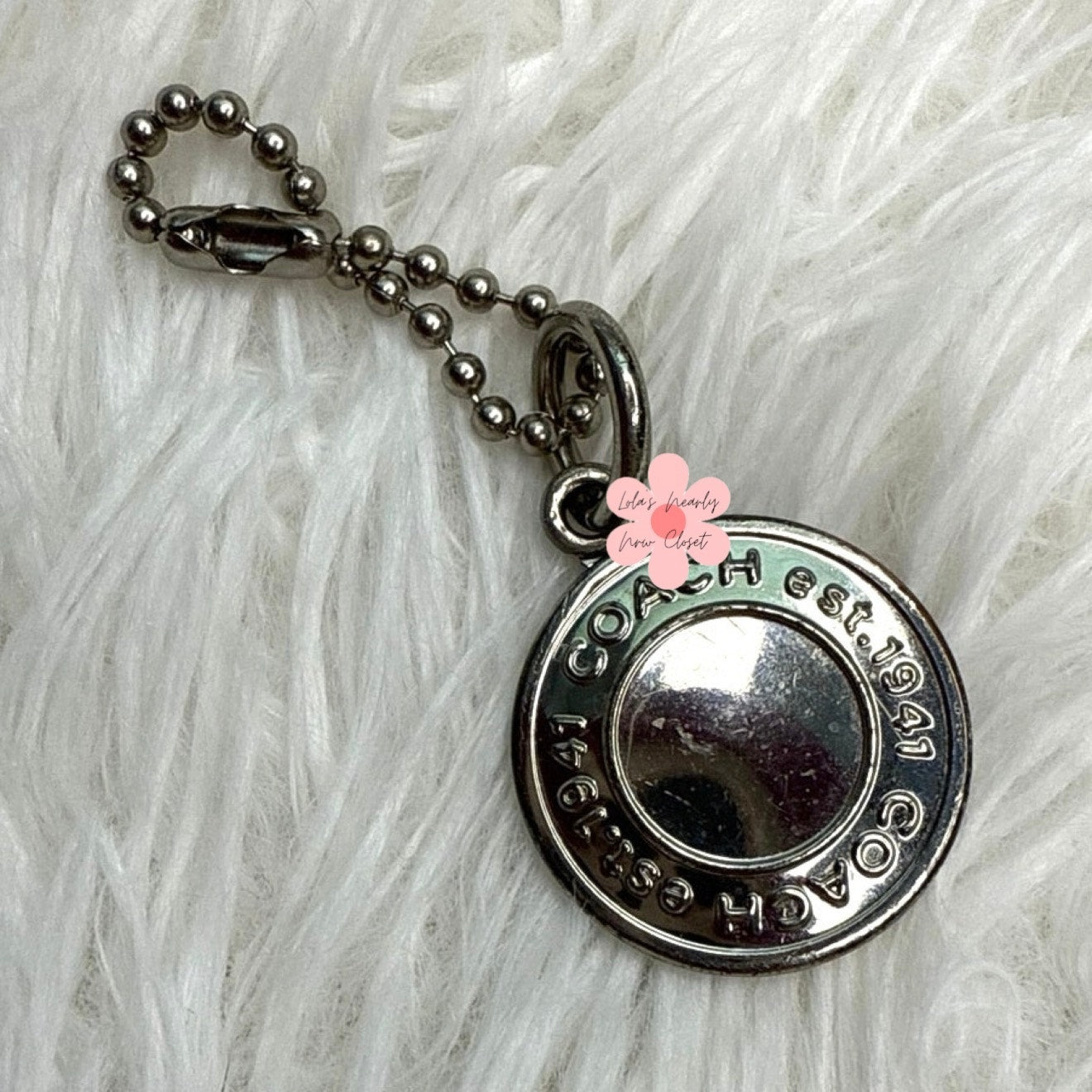 1" Coach Metal Circle Replacement Hangtag Hang Tag Bag Charm