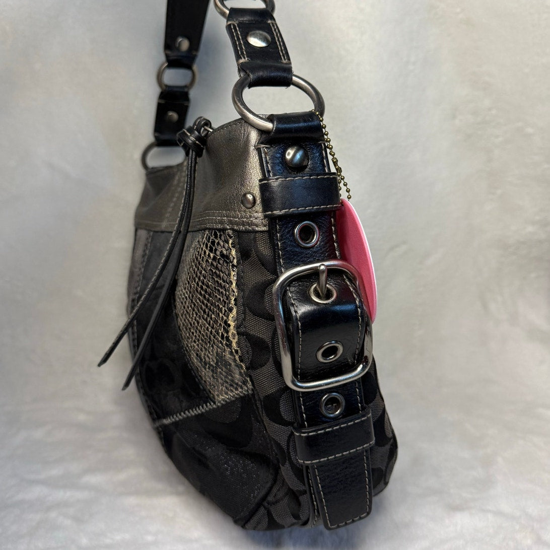 y2k COACH Leather Patchwork Shoulder Bag F0873-12901