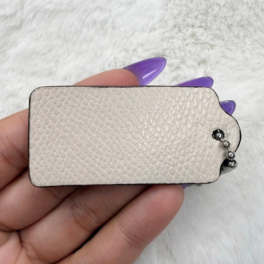 2" COACH White Fob Bag Charm Hang tag Hangtag