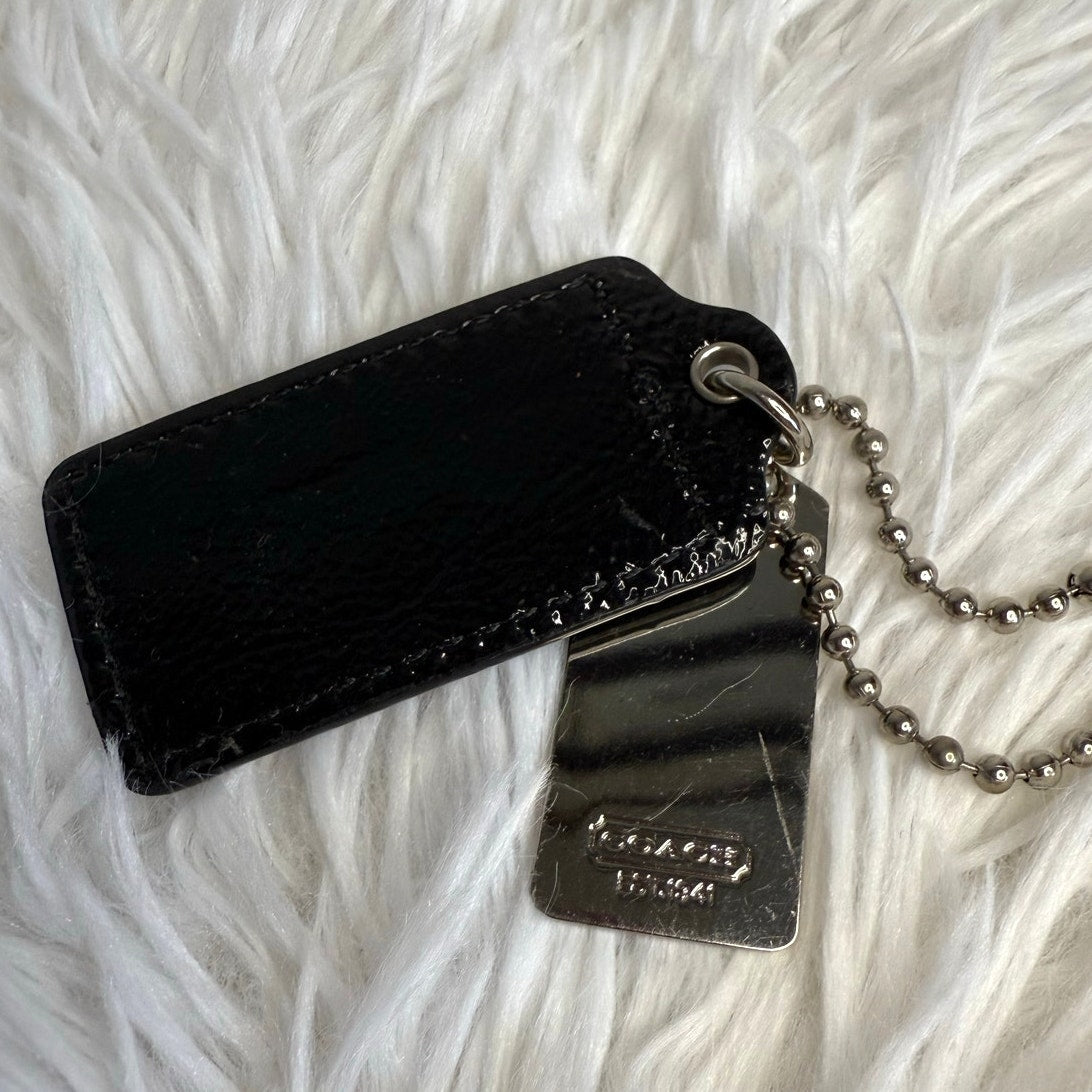 2.5" 1.5" COACH Black Silver Bundle of 2 Fob Bag Charm Hang tag Hangtag