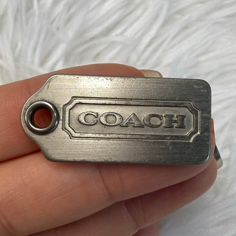 1" COACH Metal Fob Bag Charm Hang tag Hangtag
