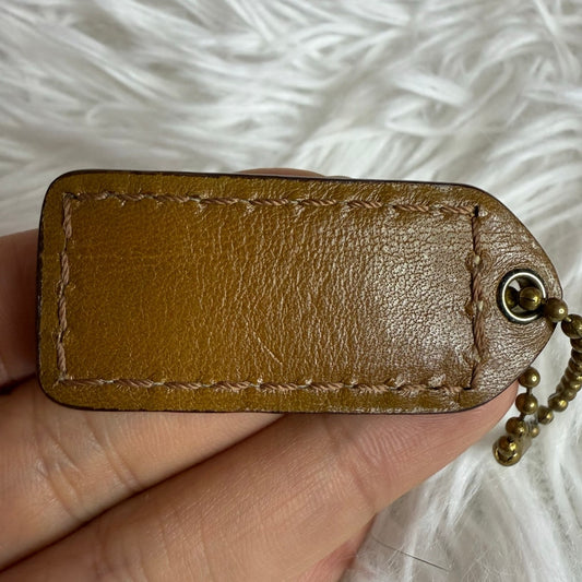1.5" y2k COACH Brown Fob Bag Charm Hang tag Hangtag