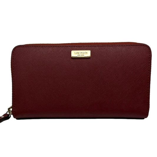 KATE SPADE New York Maroon Zip Around Wallet