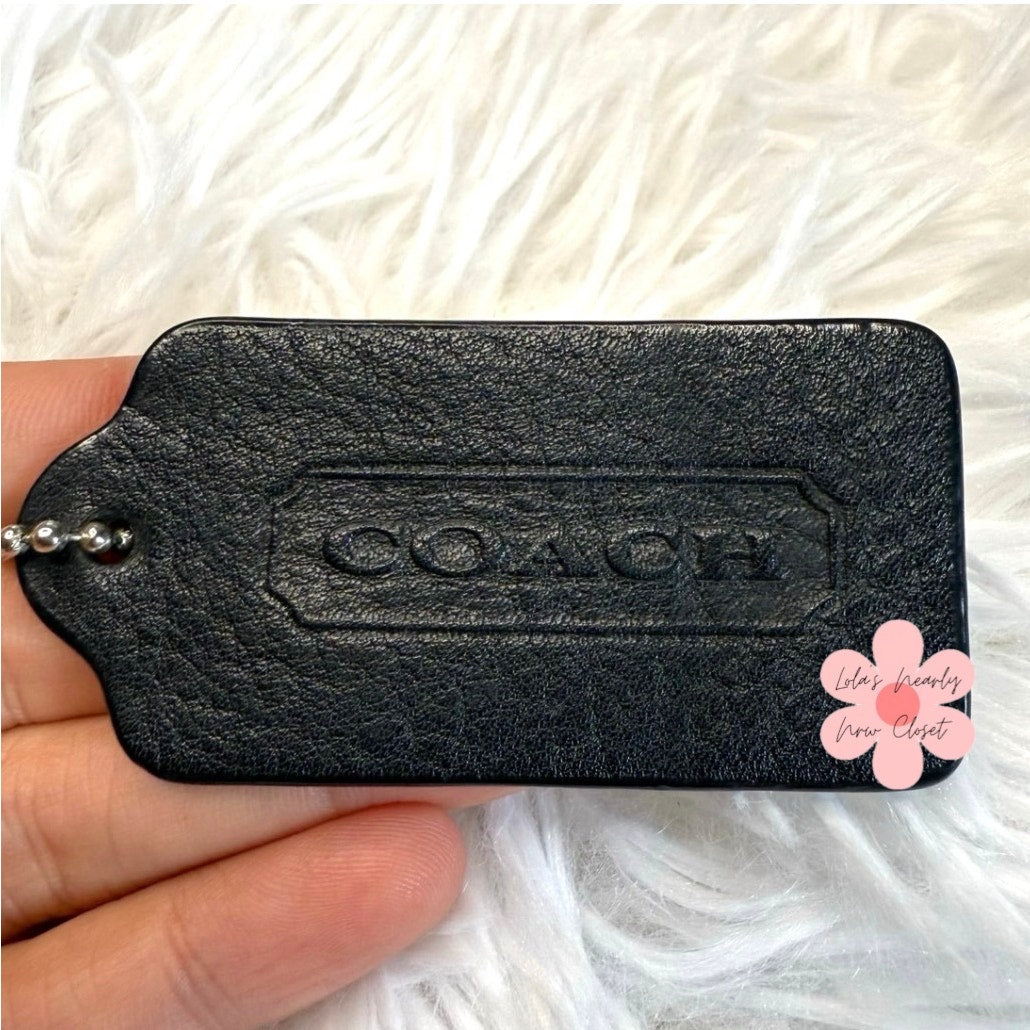 3” COACH Legacy Black Fob Bag Charm Hang tag Hangtag