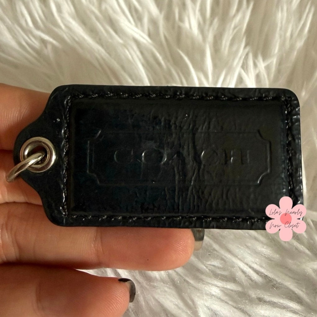2" Coach Black Fob Bag Charm Hang tag Hangtag