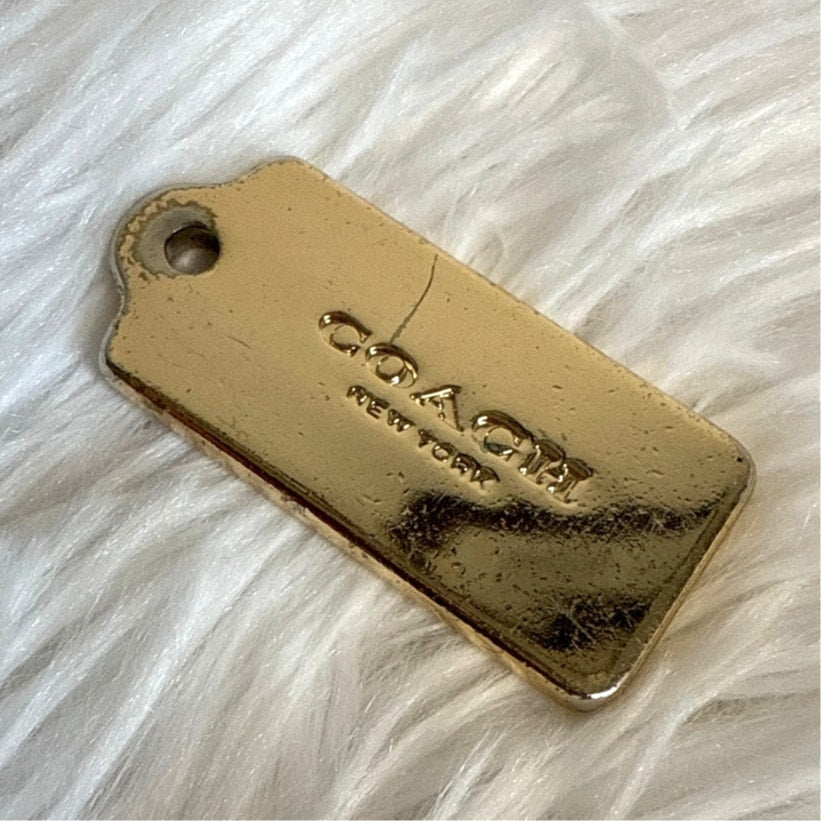 1.5" COACH Gold Fob Bag Charm Hang tag Hangtag