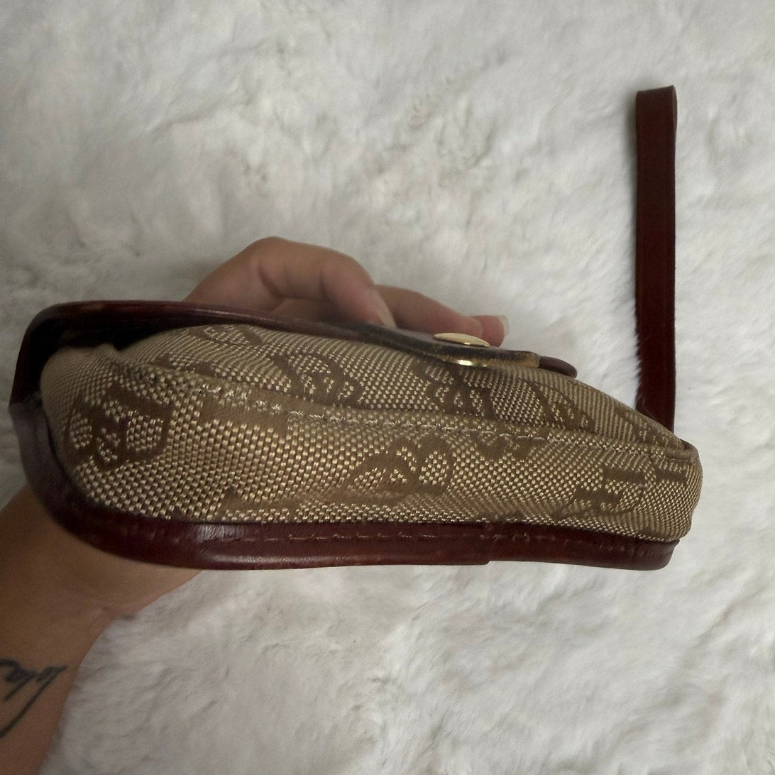 DOONEY & BOURKE Brown Signature Canvas Wristlet