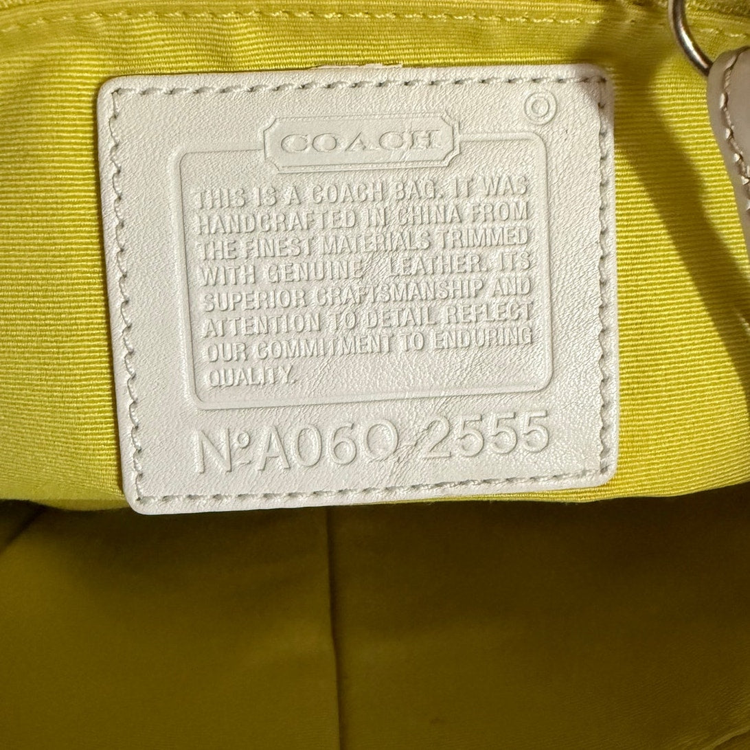 y2k Coach Vintage 2006 Green Zebra Strips Print Tote