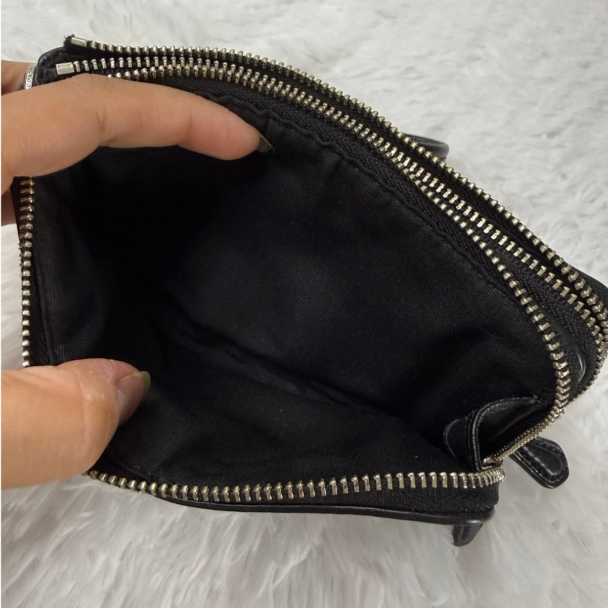 Coach Black Double Zipper Wristlet