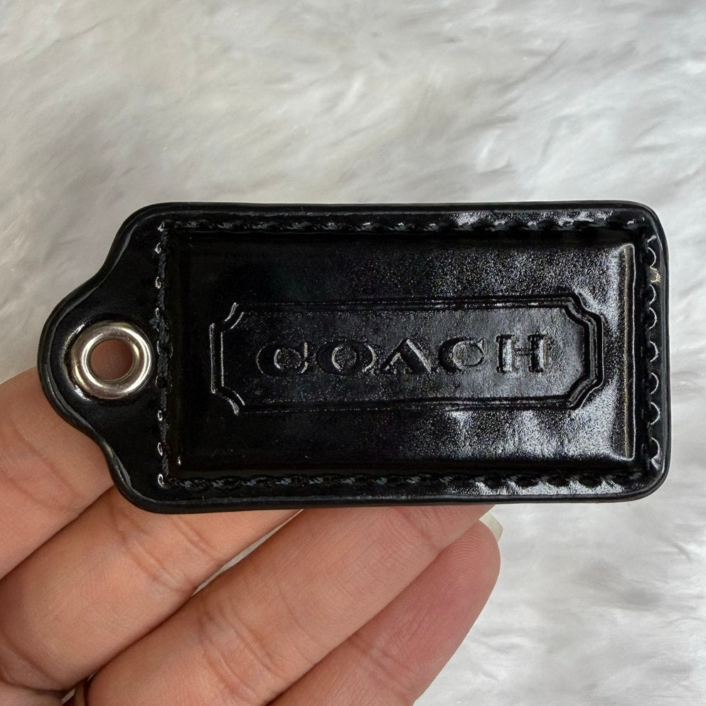 2" COACH Patent Leather Fob Bag Charm Hang tag Hangtag