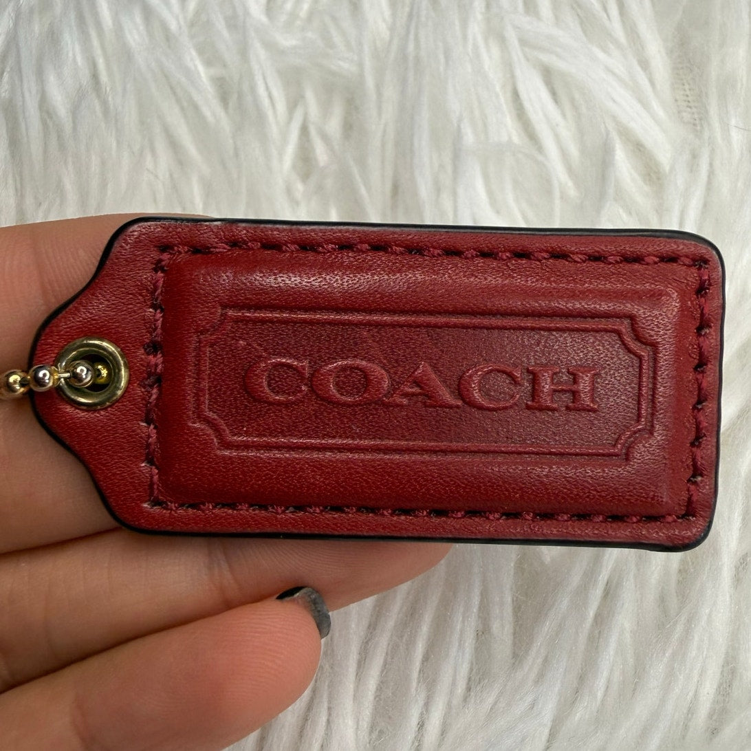2” COACH Red Fob Bag Charm Hang tag Hangtag
