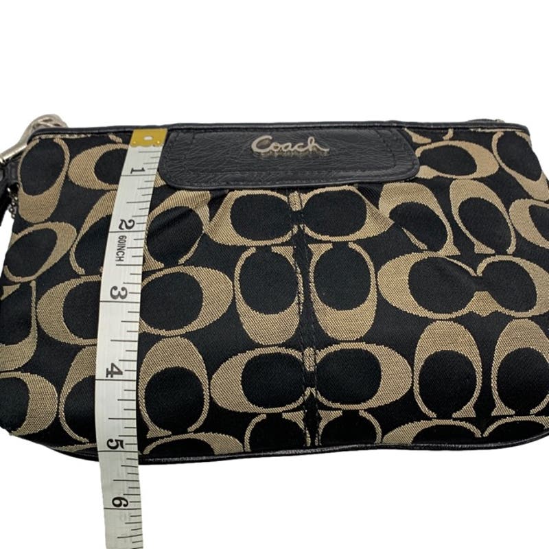 COACH Black Signature Canvas Wristlet