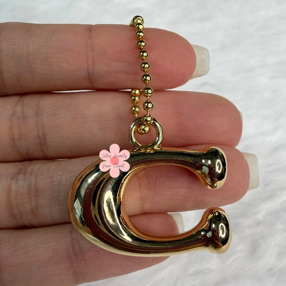 1" COACH "C" Hang Tag Key Fob Bag Charm