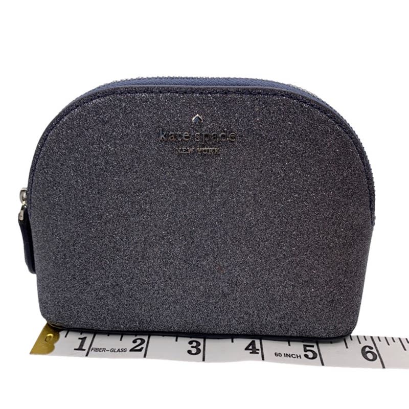 Kate Spade New York Small Joeley Glitter Dome Cosmetic Make up Travel Bag