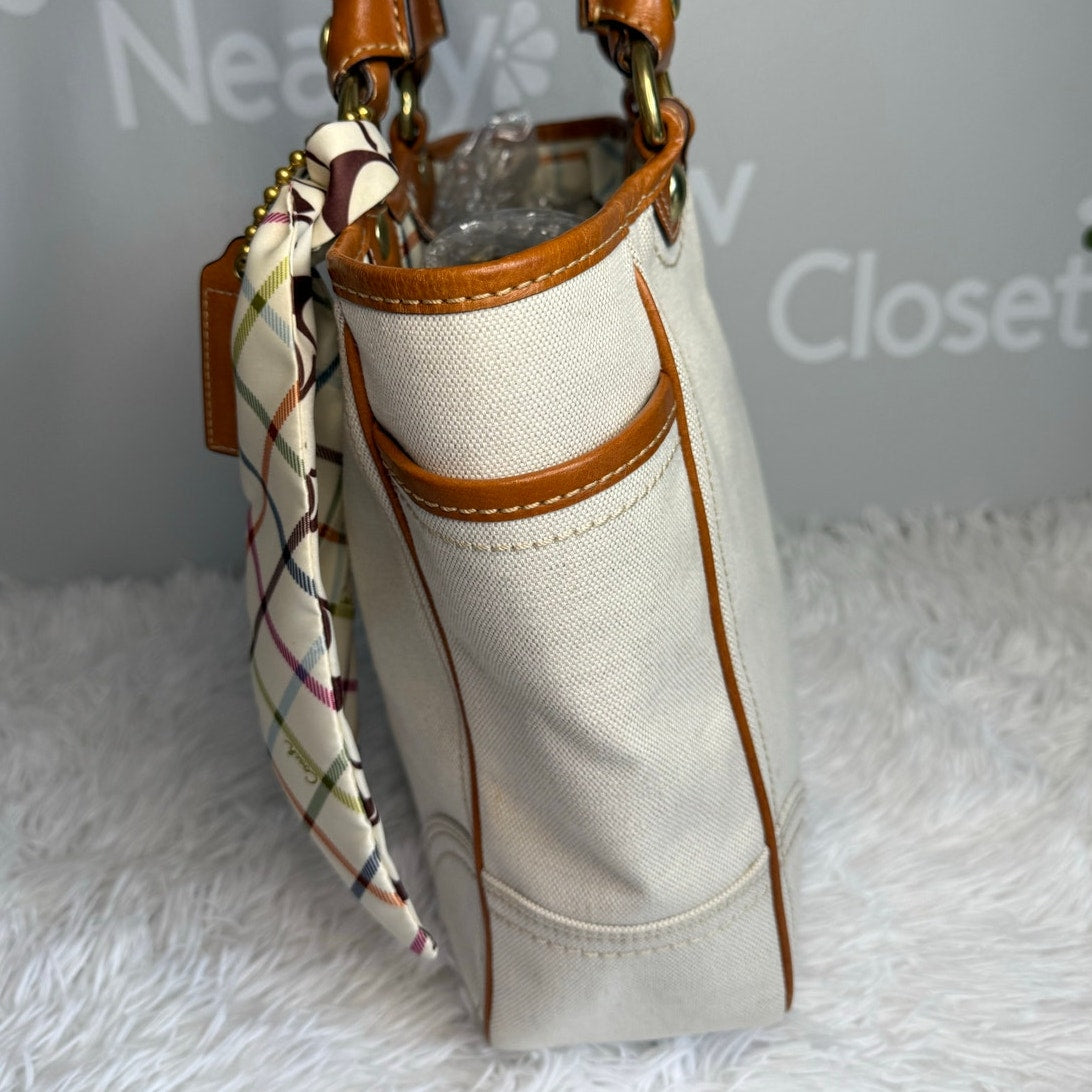 y2k COACH 2007 11791 Heritage Striped Tote Handbag