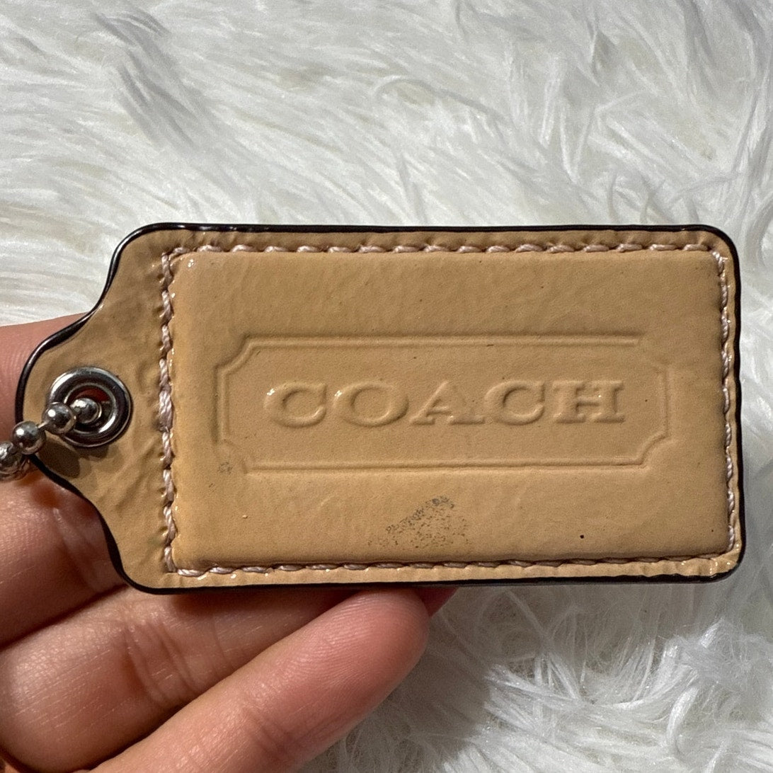 2.5" COACH Patent Leather Fob Bag Charm Hang tag Hangtag