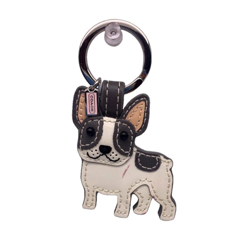 NWT COACH LEATHER FRENCH BULLDOG KEY RING BAG CHARM