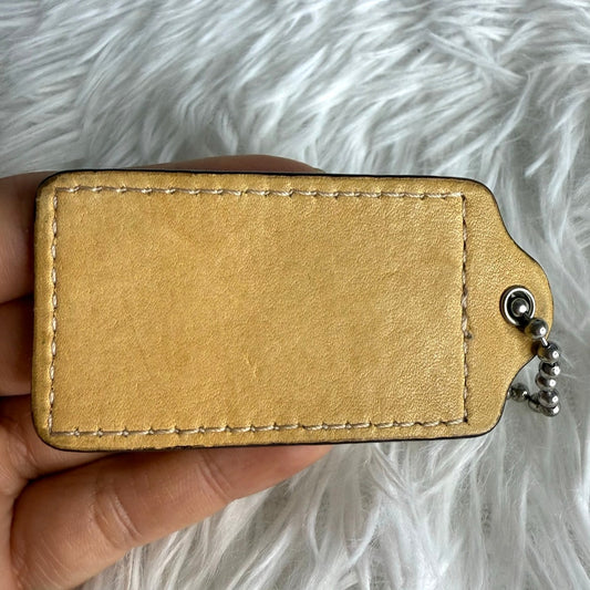 3" COACH Tan Fob Bag Charm Hang tag Hangtag