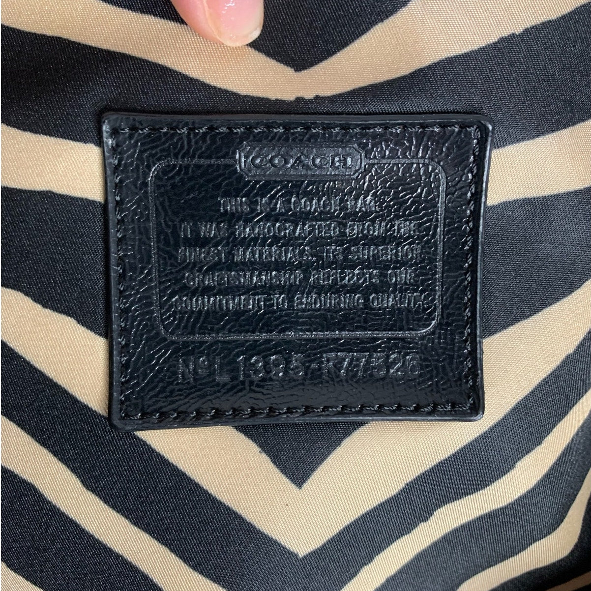 Coach y2k Devin Black Tan Zebra Print Nylon Overnight Tote Pouch
