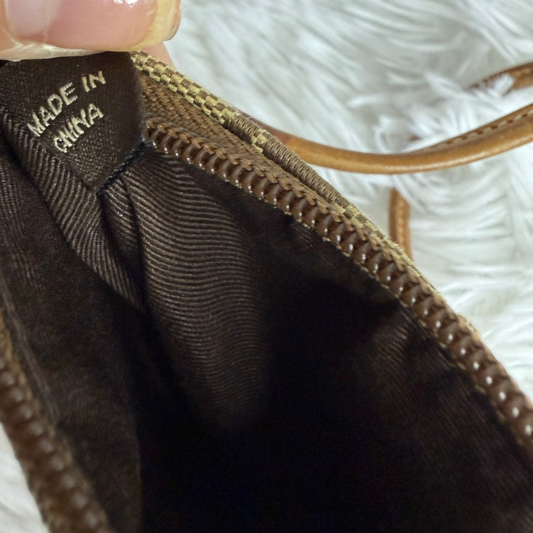 y2k COACH Tan Brown Khaki Canvas Wristlet