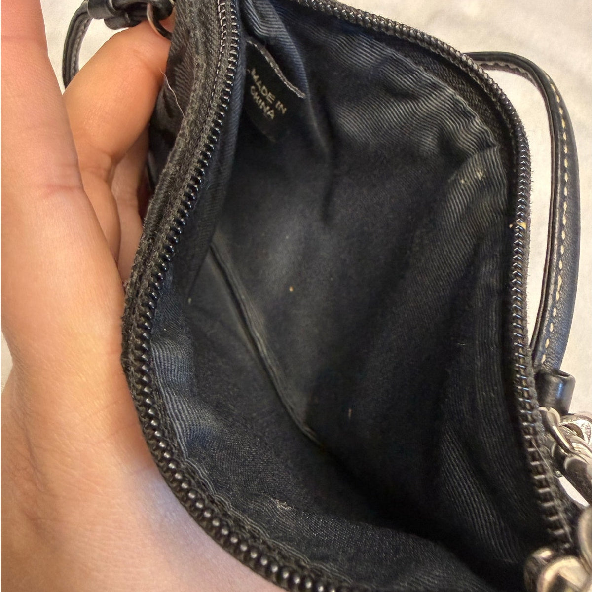 y2k COACH Black Signature Canvas Wristlet