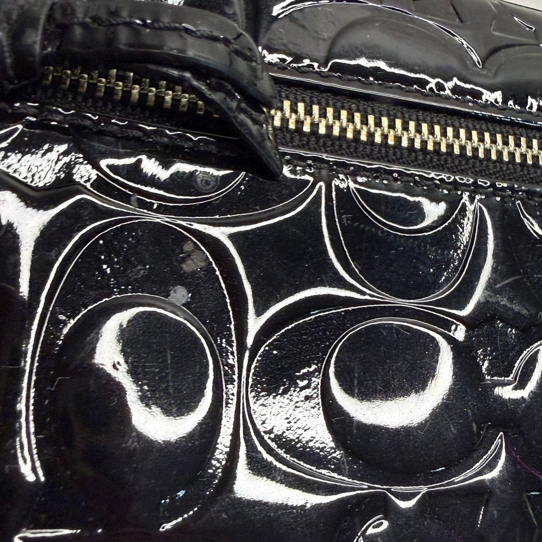 Coach Black Patent Leather Wristlet