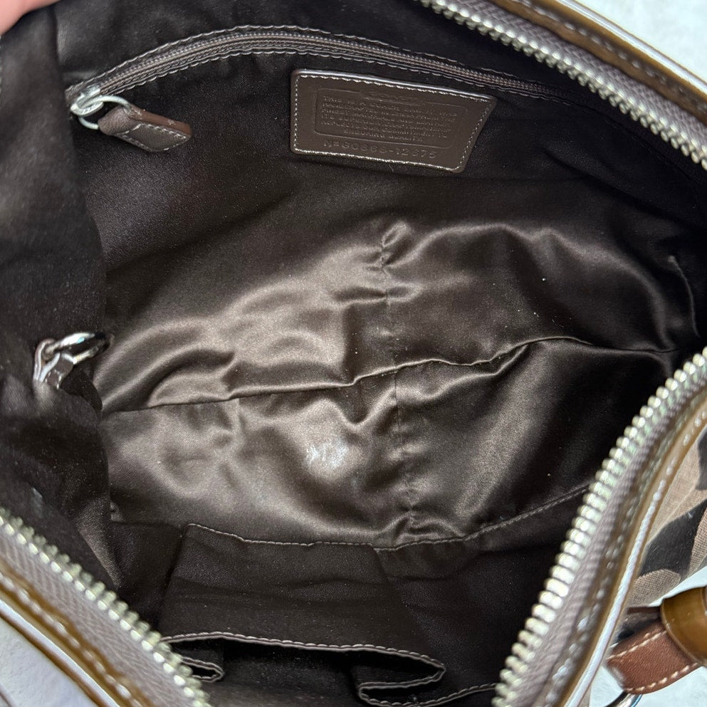 y2k Coach 12675 Brown Signature Hobo Shoulder Bag