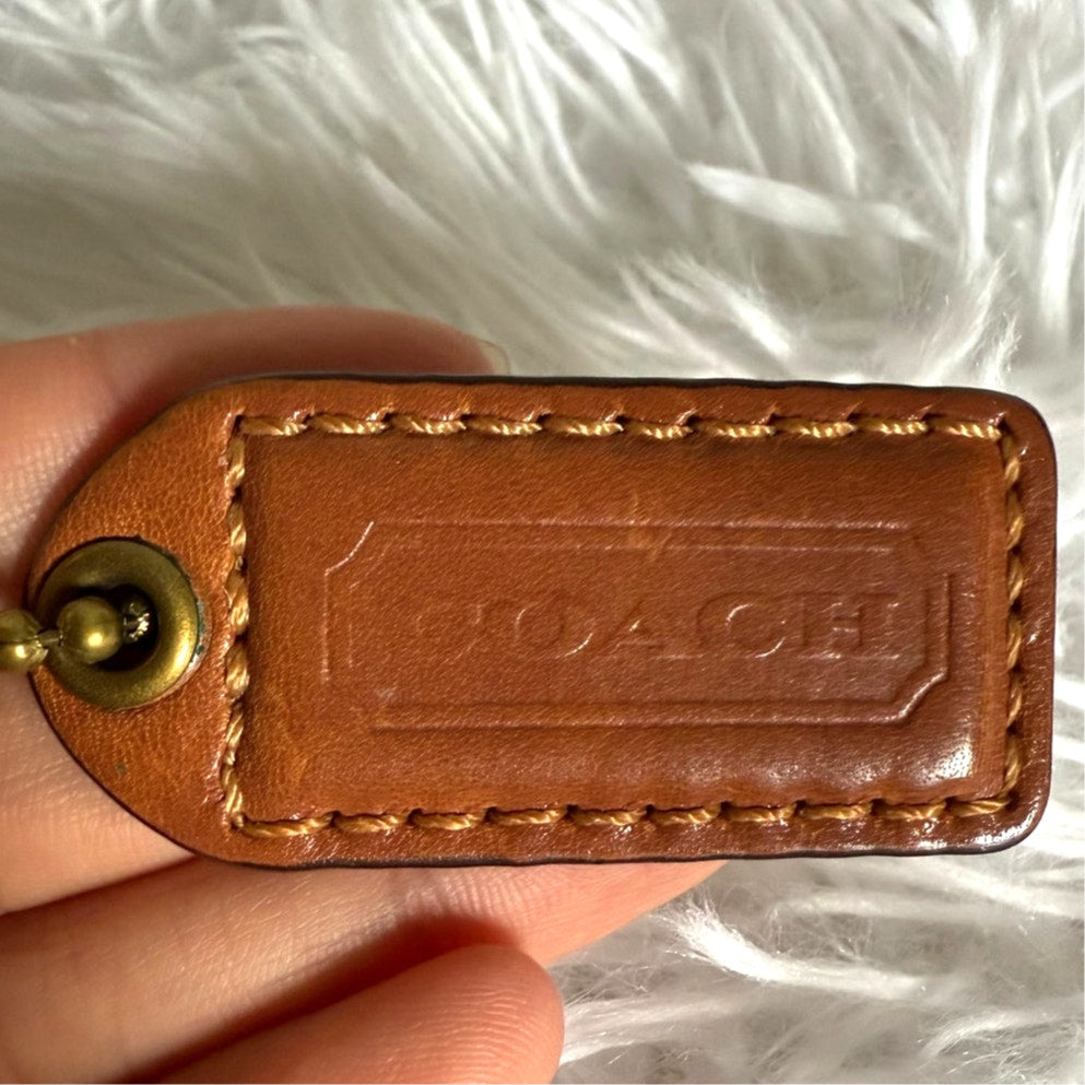 y2k 1.5" Vintage COACH Fob Bag Charm Hang tag Hangtag
