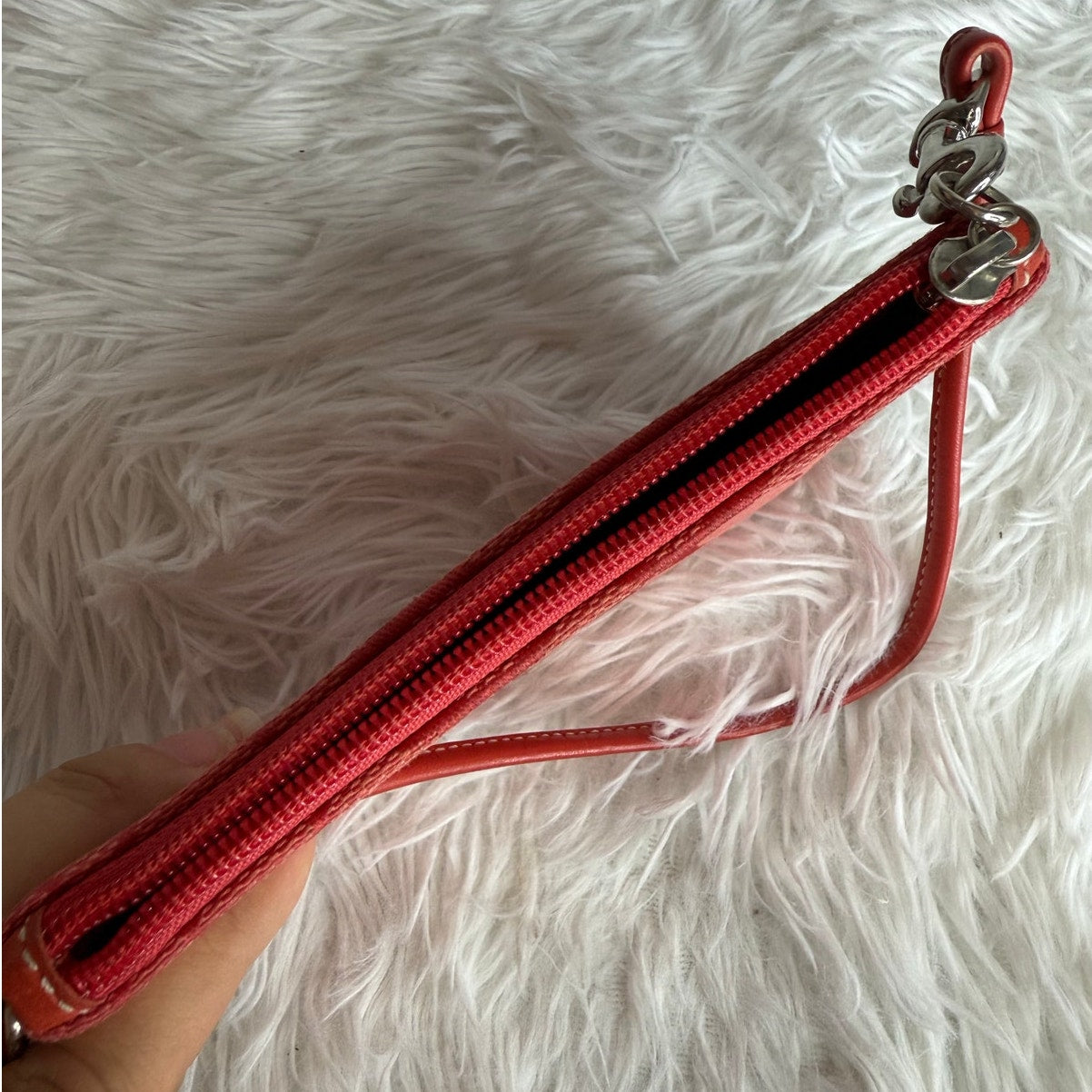 COACH y2k Soho Red Signature Canvas Wristlet