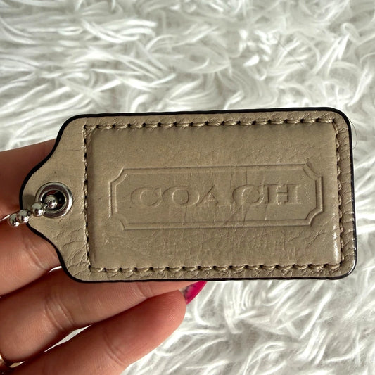 2.5" COACH Beige Fob Bag Charm Hang tag Hangtag