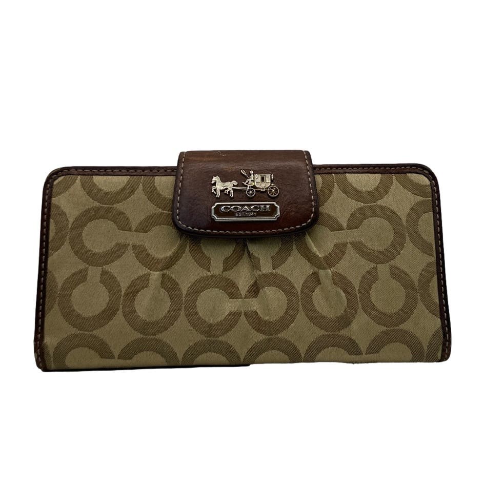 COACH Brown Signature Canvas Wallet