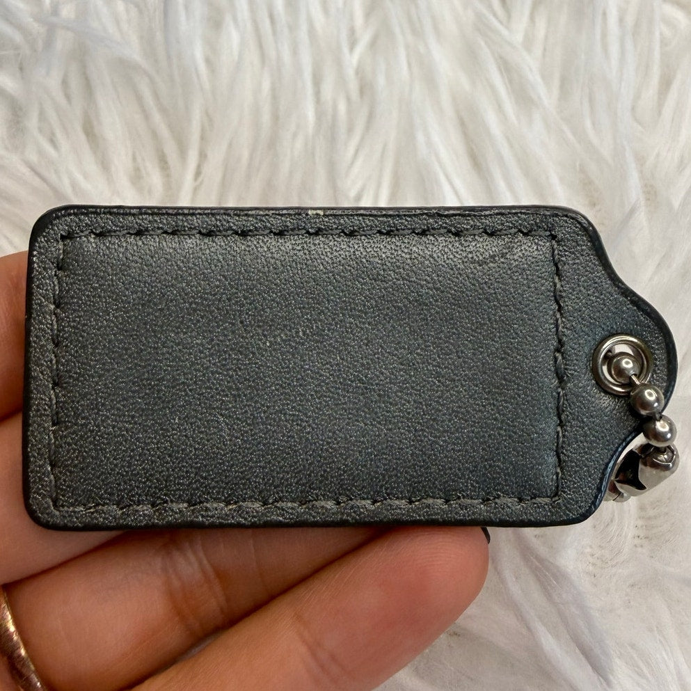 2"  COACH Gray Fob Bag Charm Hang tag Hangtag