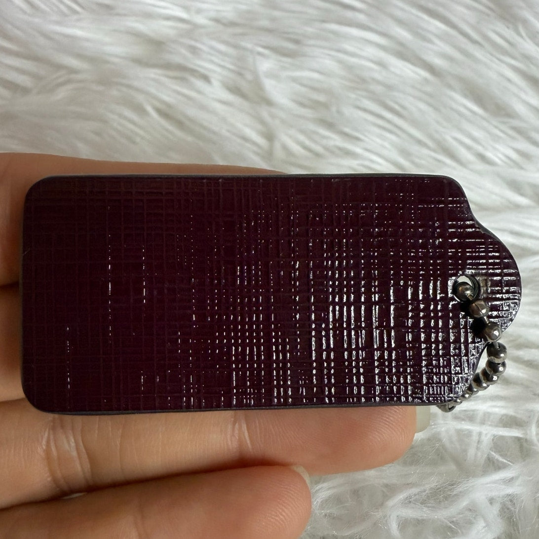 2" COACH Burgundy Fob Bag Charm Hang tag Hangtag