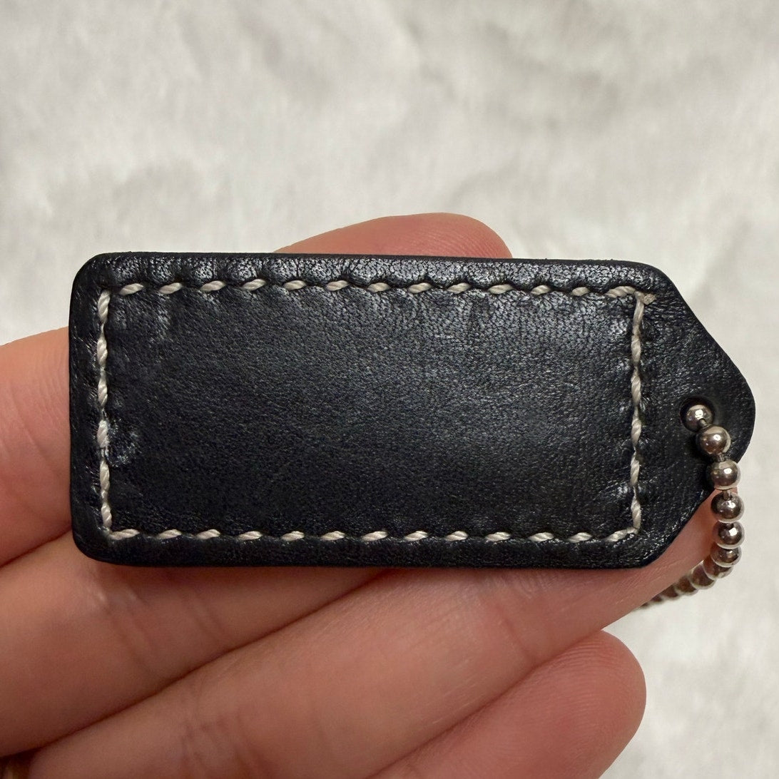 1.5" y2k COACH Vintage Black Fob Bag Charm Hang tag Hangtag