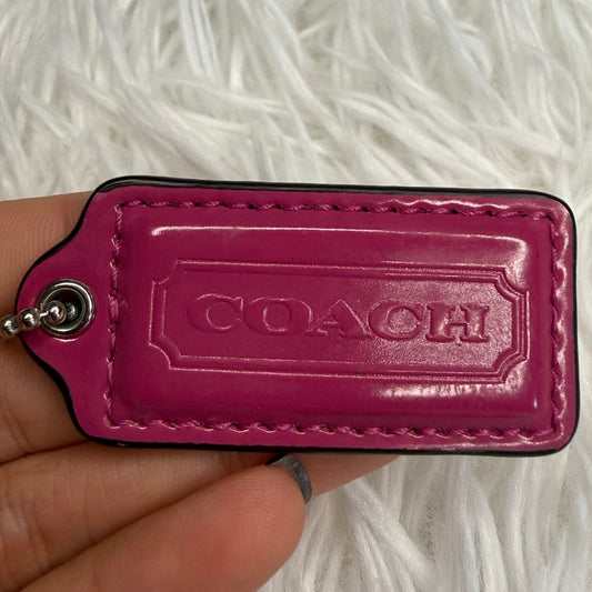 2" COACH Pink Patent Leather Fob Bag Charm Hang tag Hangtag