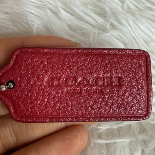 2" COACH Red Fob Bag Charm Hang tag Hangtag