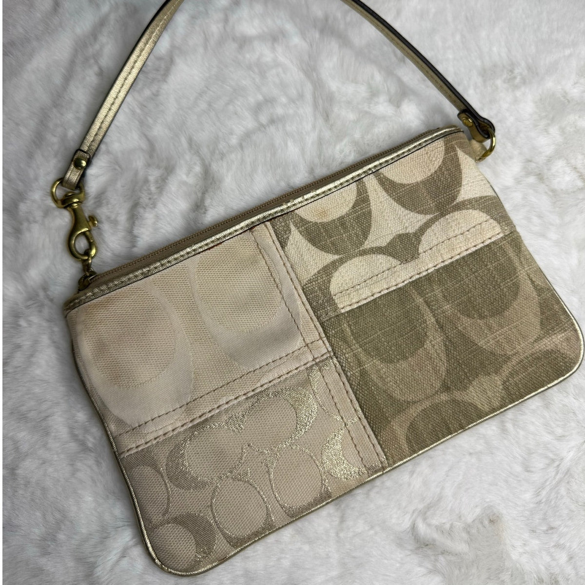 COACH Signature Canvas Nylon Wristlet