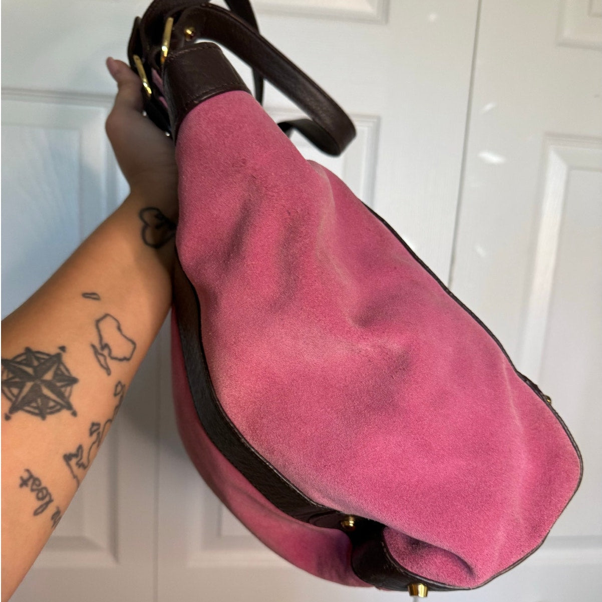 Lilly Puliyzer Brown Pink Shoulder bag Tote Purse