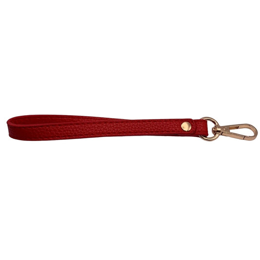 Red and Gold Wrist Strap Purse Bag Strap 20CM PU Leather Handles