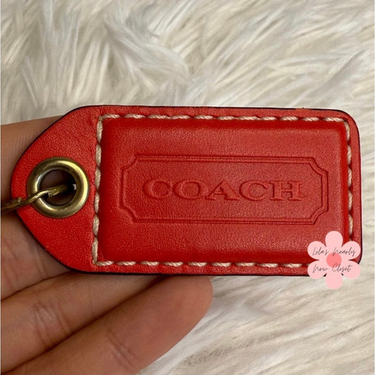 2.5" COACH y2k Red Fob Bag Charm Hang tag Hangtag