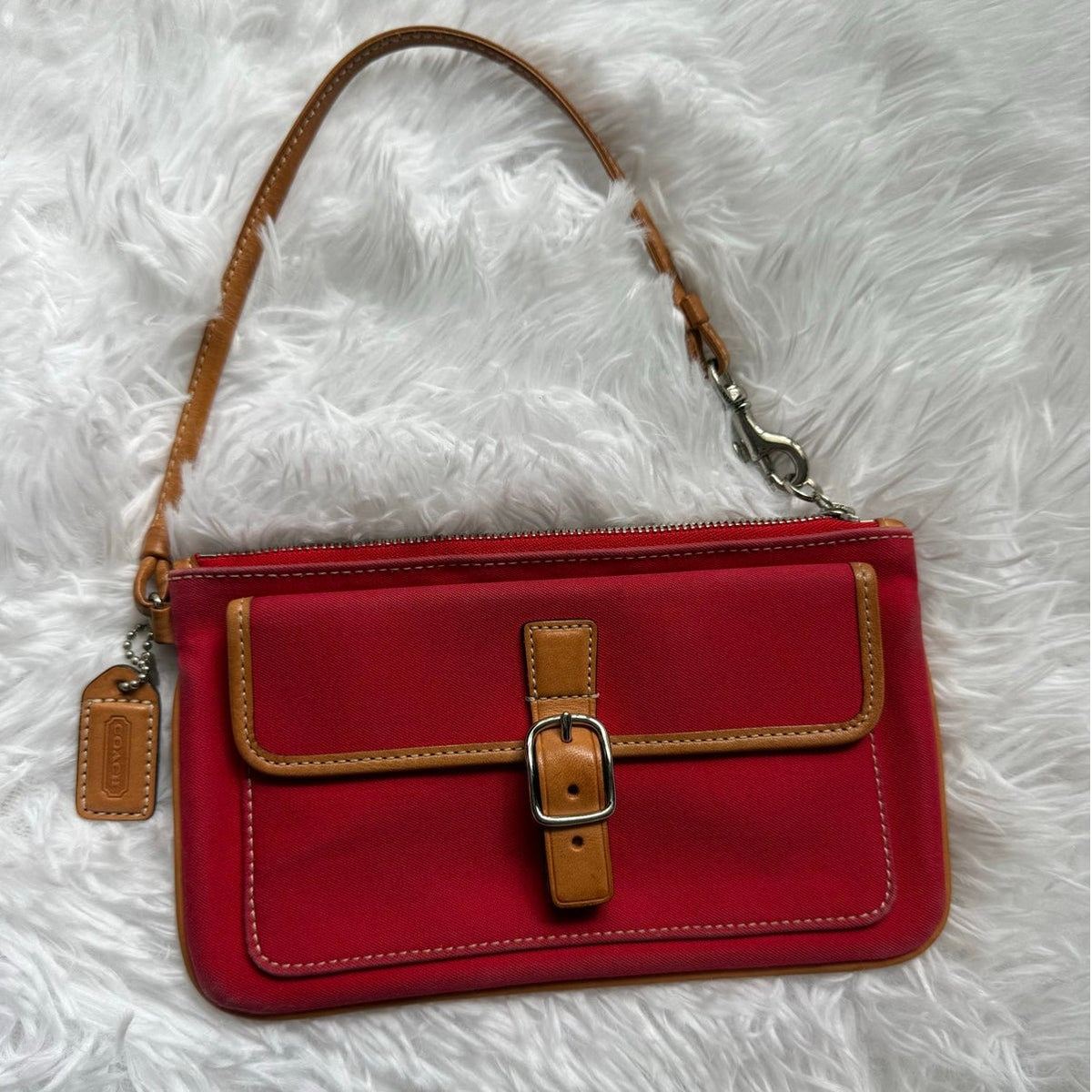 Vintage COACH y2k Red 2 Toned Wristlet