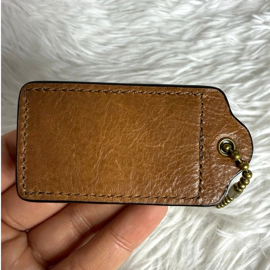 2.5" COACH y2k Brown Fob Bag Charm Hang tag Hangtag