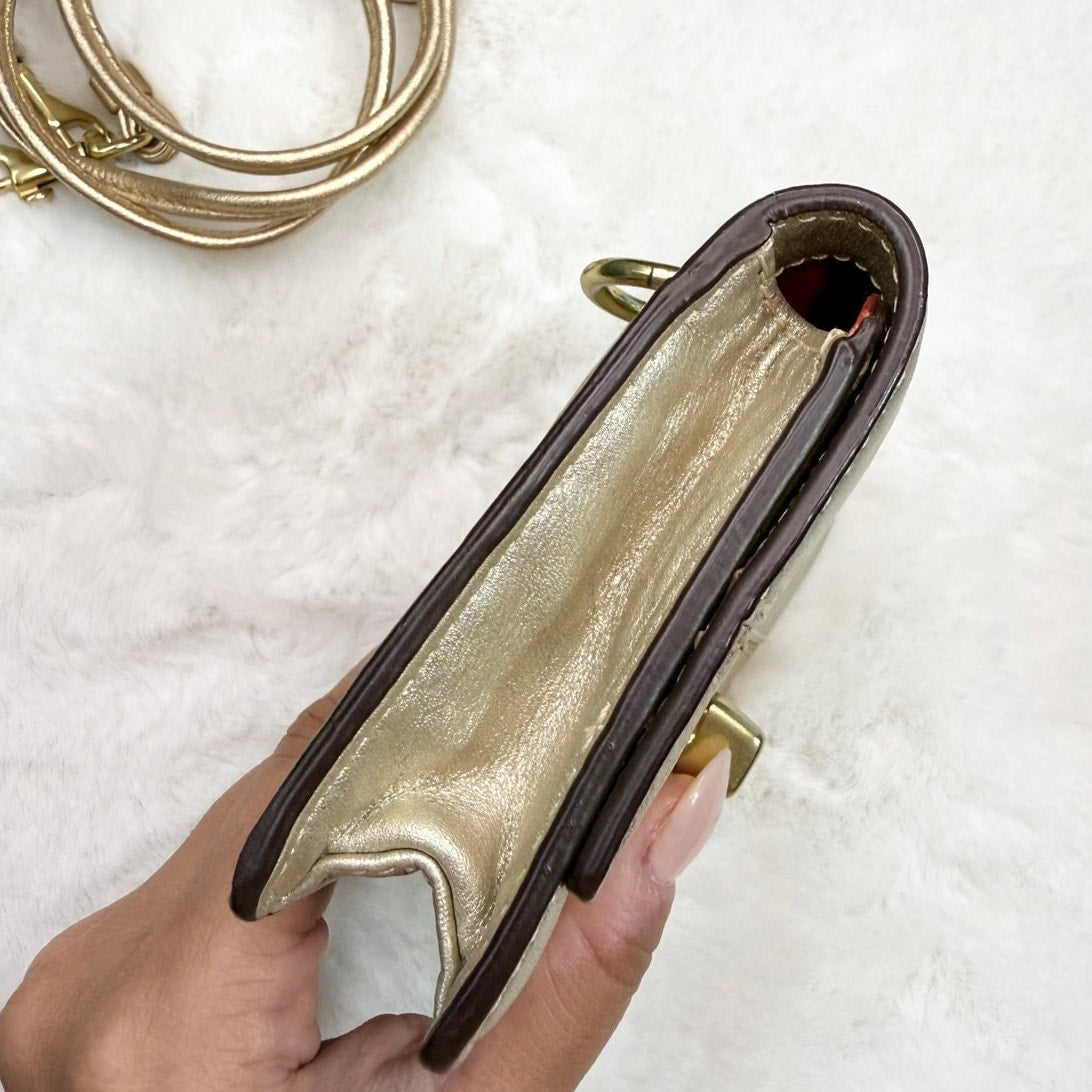 COACH Silver Gold Mini Crossbody Bag