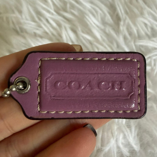 1.5" COACH Purple Fob Bag Charm Hang tag Hangtag