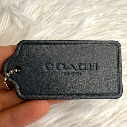 2.5" COACH Black Fob Bag Charm Hang tag Hangtag